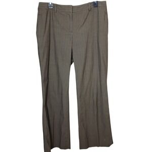 LOFT Ann Taylor Julie Pants 10 Brown Pinstripe Dress Trousers Work Career Wide